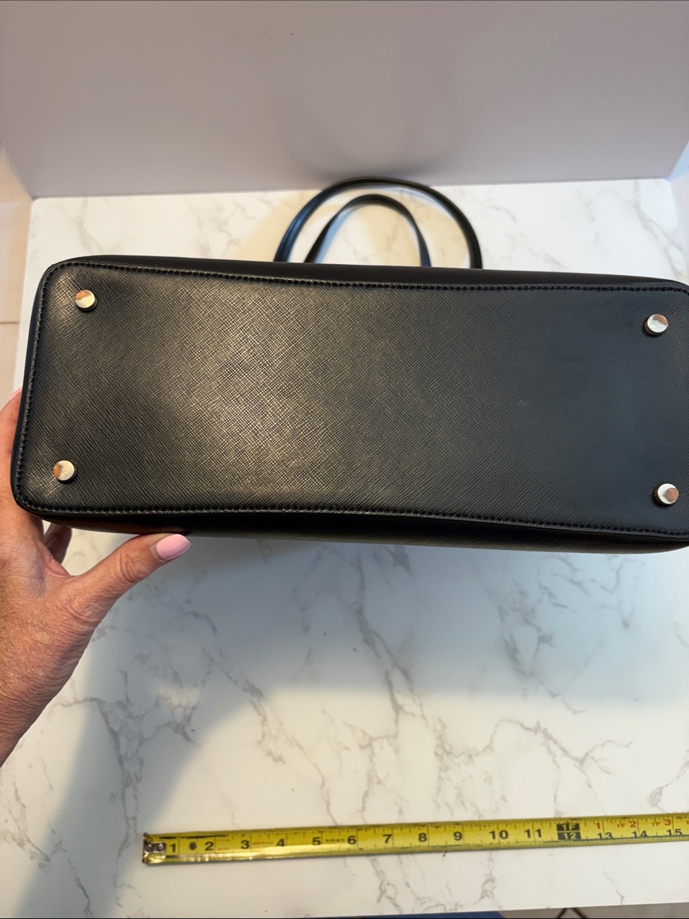 kate spade Black Leather purse bag  “booked large work tote bag” style Pxr00332 - Picture 11 of 15